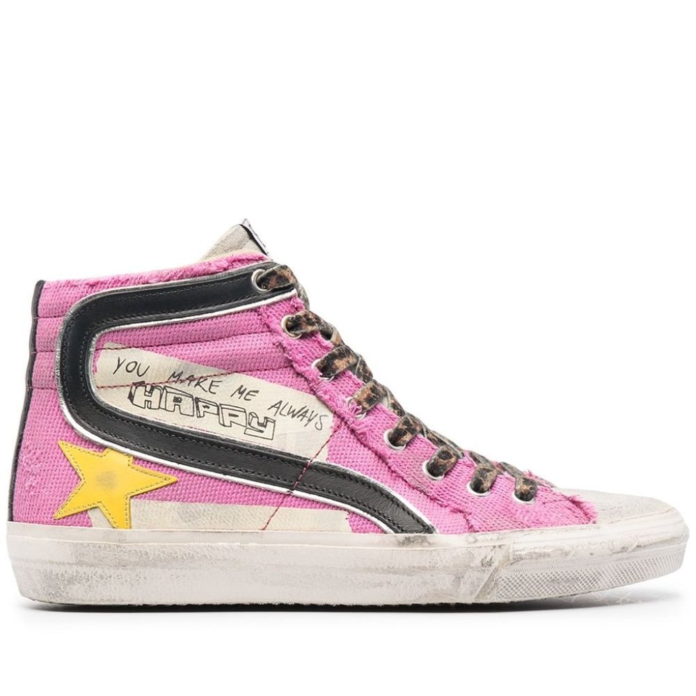NIB Golden Goose Slide Canvas Leather Star and Leather Wave, 40